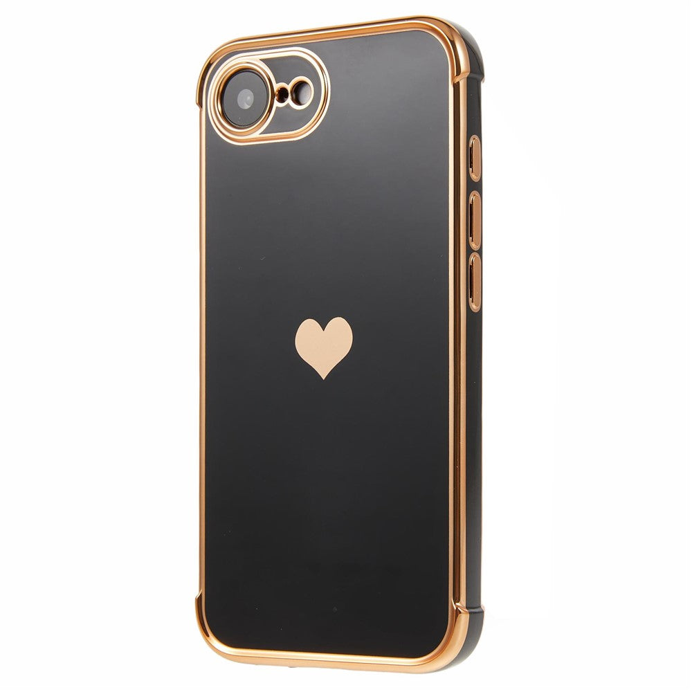 For iPhone 17e / 16e Case TPU Phone Back Cover Electroplating Heart Pattern