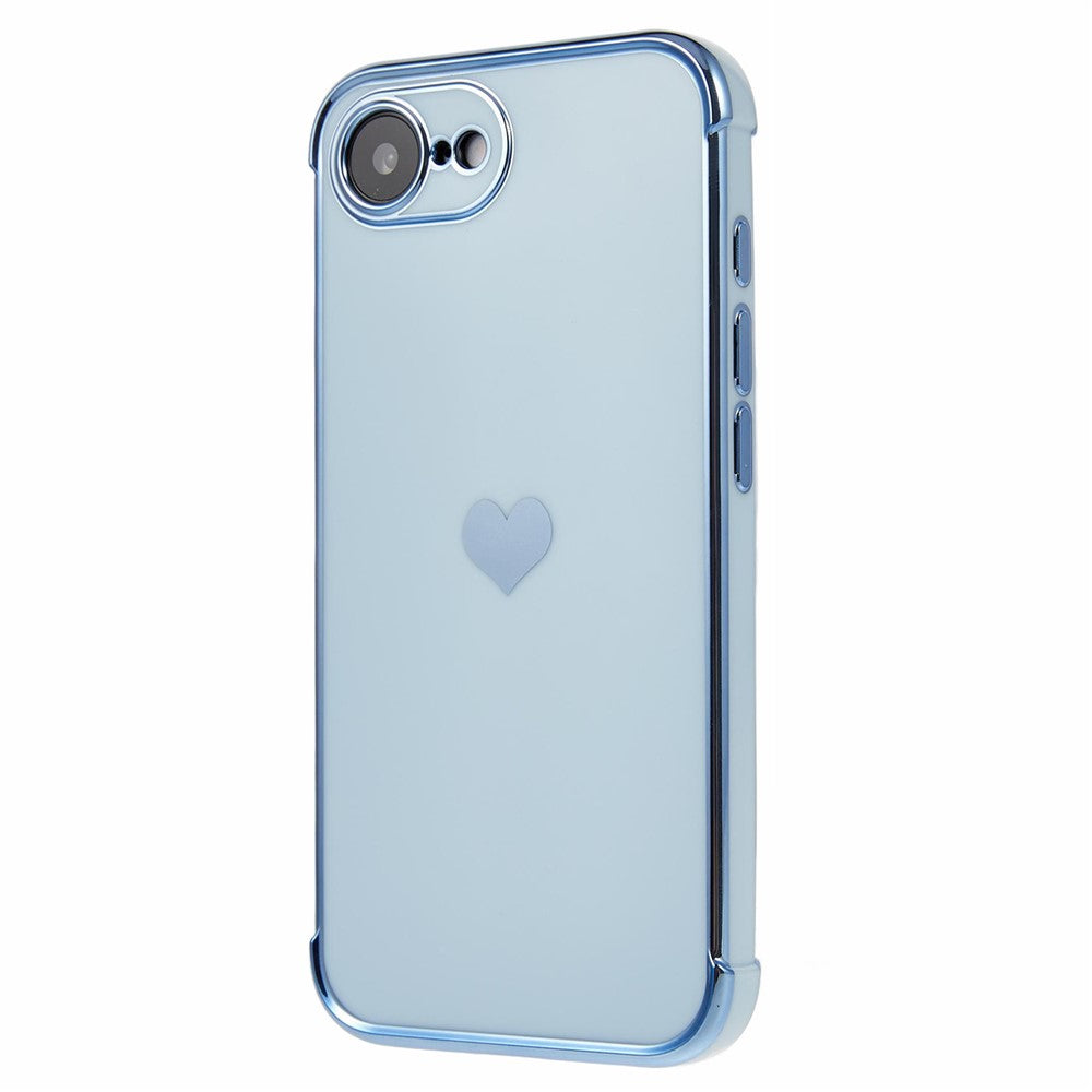 For iPhone 17e / 16e Case TPU Phone Back Cover Electroplating Heart Pattern