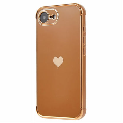 For iPhone 17e / 16e Case TPU Phone Back Cover Electroplating Heart Pattern