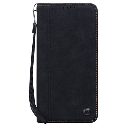 For iPhone 14 Pro Case Lines Pattern Wallet Leather Phone Cover with Strap