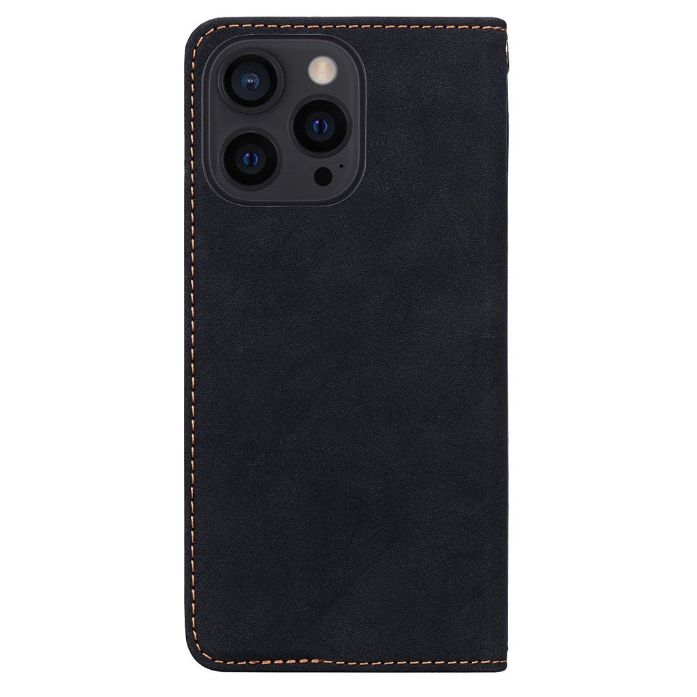 For iPhone 14 Pro Case Lines Pattern Wallet Leather Phone Cover with Strap