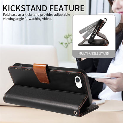 For iPhone 17e / 16e Case RFID Blocking Leather Wallet Flip Phone Cover with Wrist Strap