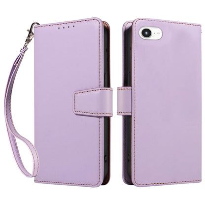 For iPhone 17e / 16e Case RFID Blocking Leather Wallet Flip Phone Cover with Wrist Strap