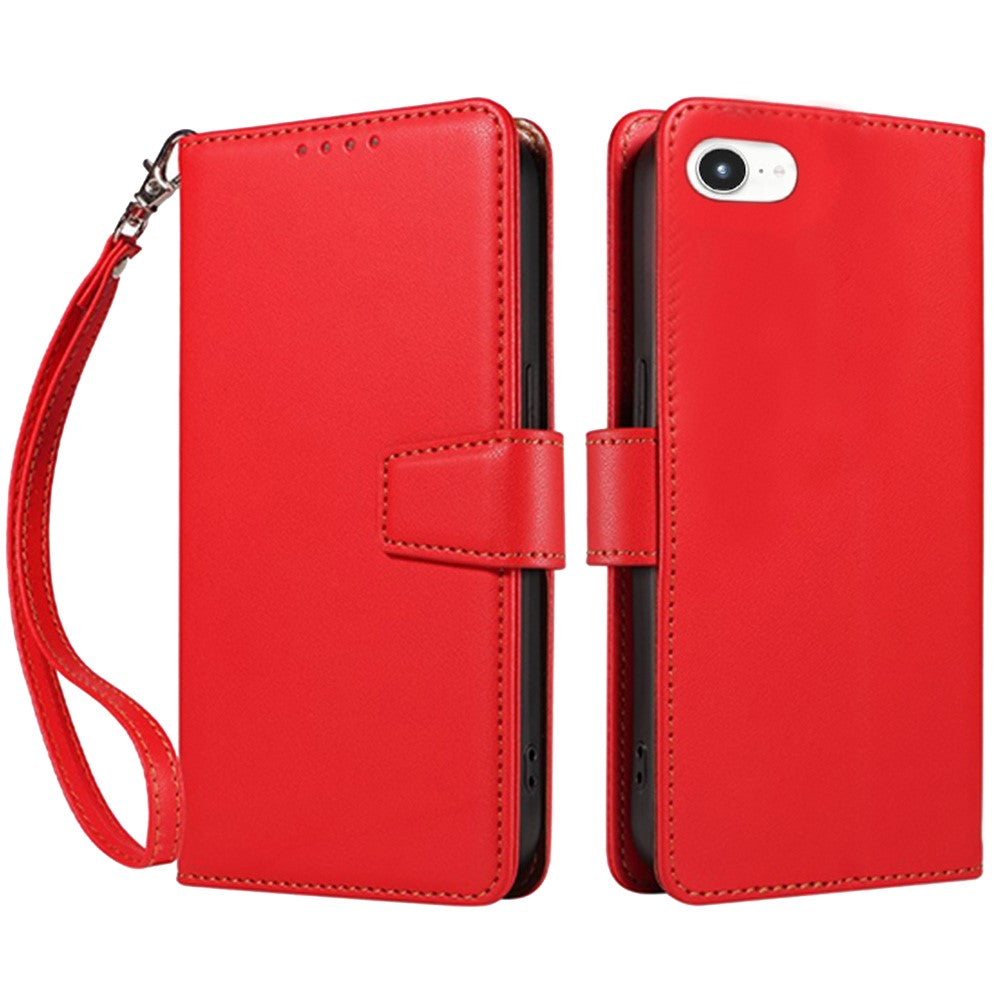 For iPhone 17e / 16e Case RFID Blocking Leather Wallet Flip Phone Cover with Wrist Strap