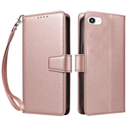 For iPhone 17e / 16e Case RFID Blocking Leather Wallet Flip Phone Cover with Wrist Strap