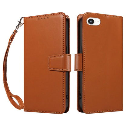 For iPhone 17e / 16e Case RFID Blocking Leather Wallet Flip Phone Cover with Wrist Strap