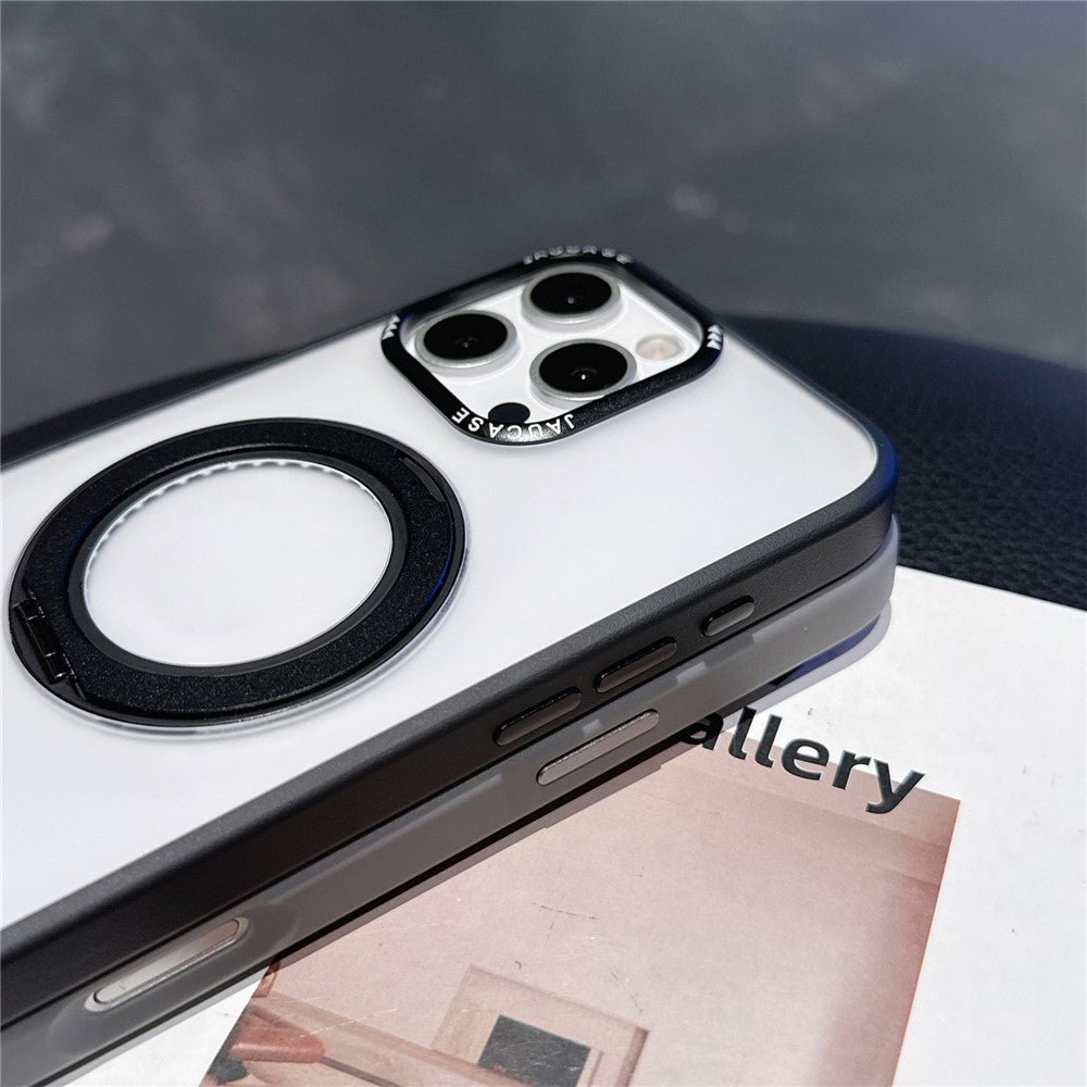 JAUCASE For iPhone 16 Pro Max Case Matte Clear TPU + PC Kickstand Cover Compatible with MagSafe