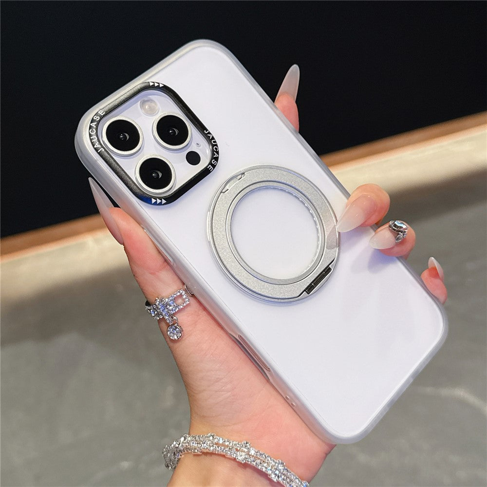 JAUCASE For iPhone 16 Pro Max Case Matte Clear TPU + PC Kickstand Cover Compatible with MagSafe