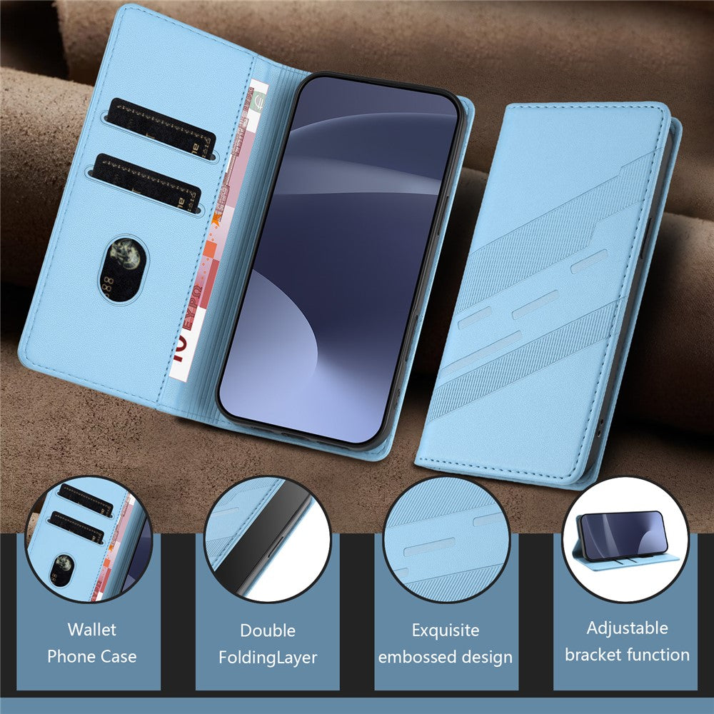 For iPhone 17e / 16e Case Punk Style  Imprinted Wallet Stand Folio Flip Leather Cover