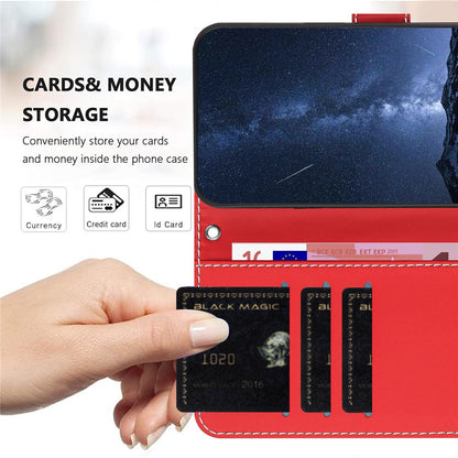 For iPhone 17e / 16e Phone Cases Wallet Stand Color Splicing Leather Cover with Magnetic Clasp