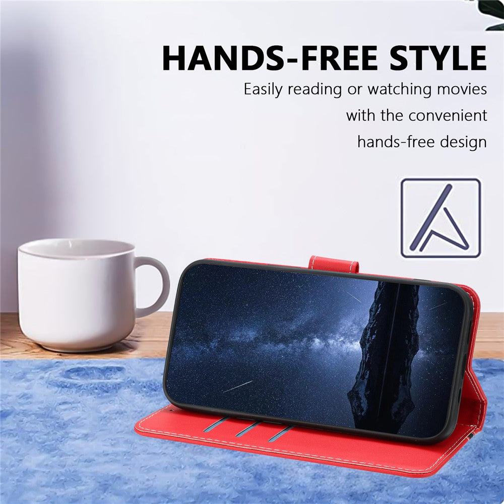 For iPhone 17e / 16e Phone Cases Wallet Stand Color Splicing Leather Cover with Magnetic Clasp