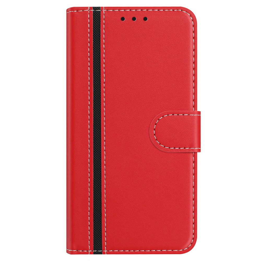 For iPhone 17e / 16e Phone Cases Wallet Stand Color Splicing Leather Cover with Magnetic Clasp