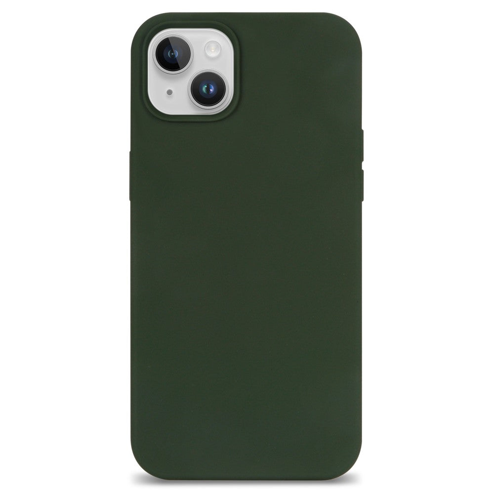 For iPhone 14 Plus Solid Silicone Drop Protection Phone Case Soft Fiber Lining Slim Fit Shockproof Protective Cover