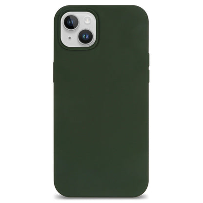 For iPhone 14 Plus Solid Silicone Drop Protection Phone Case Soft Fiber Lining Slim Fit Shockproof Protective Cover
