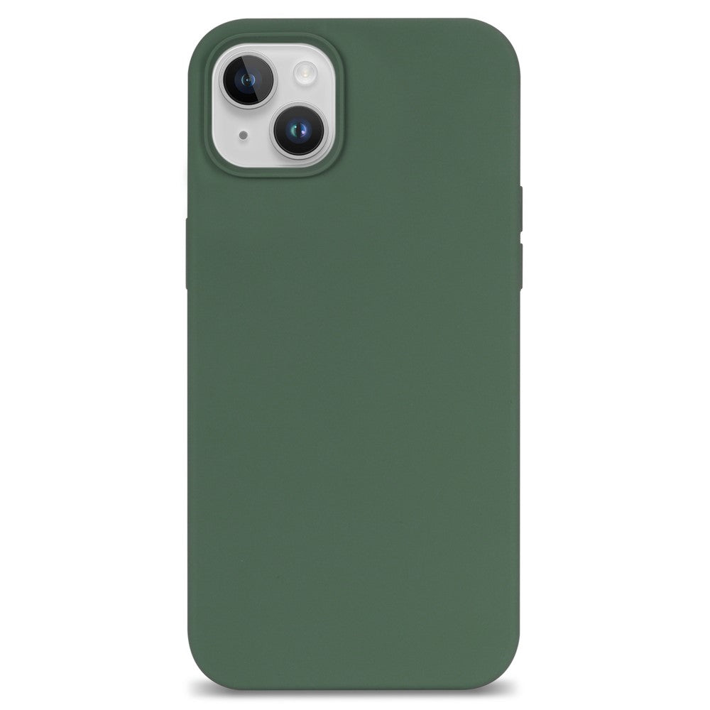 For iPhone 14 Plus Solid Silicone Drop Protection Phone Case Soft Fiber Lining Slim Fit Shockproof Protective Cover