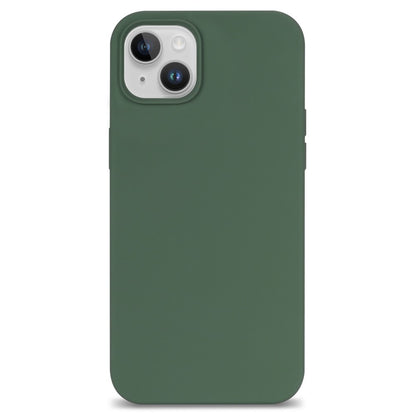 For iPhone 14 Plus Solid Silicone Drop Protection Phone Case Soft Fiber Lining Slim Fit Shockproof Protective Cover