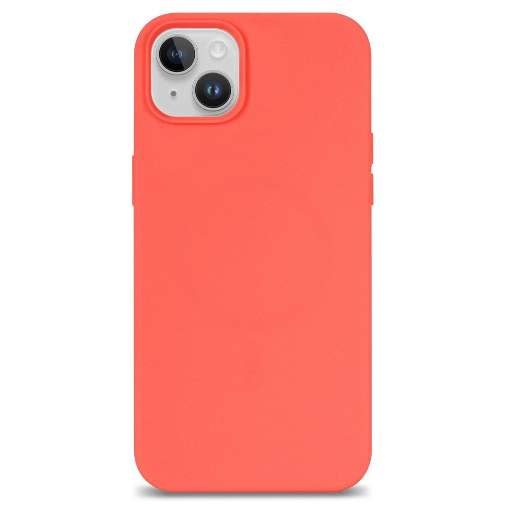 For iPhone 14 Plus Solid Silicone Drop Protection Phone Case Soft Fiber Lining Slim Fit Shockproof Protective Cover
