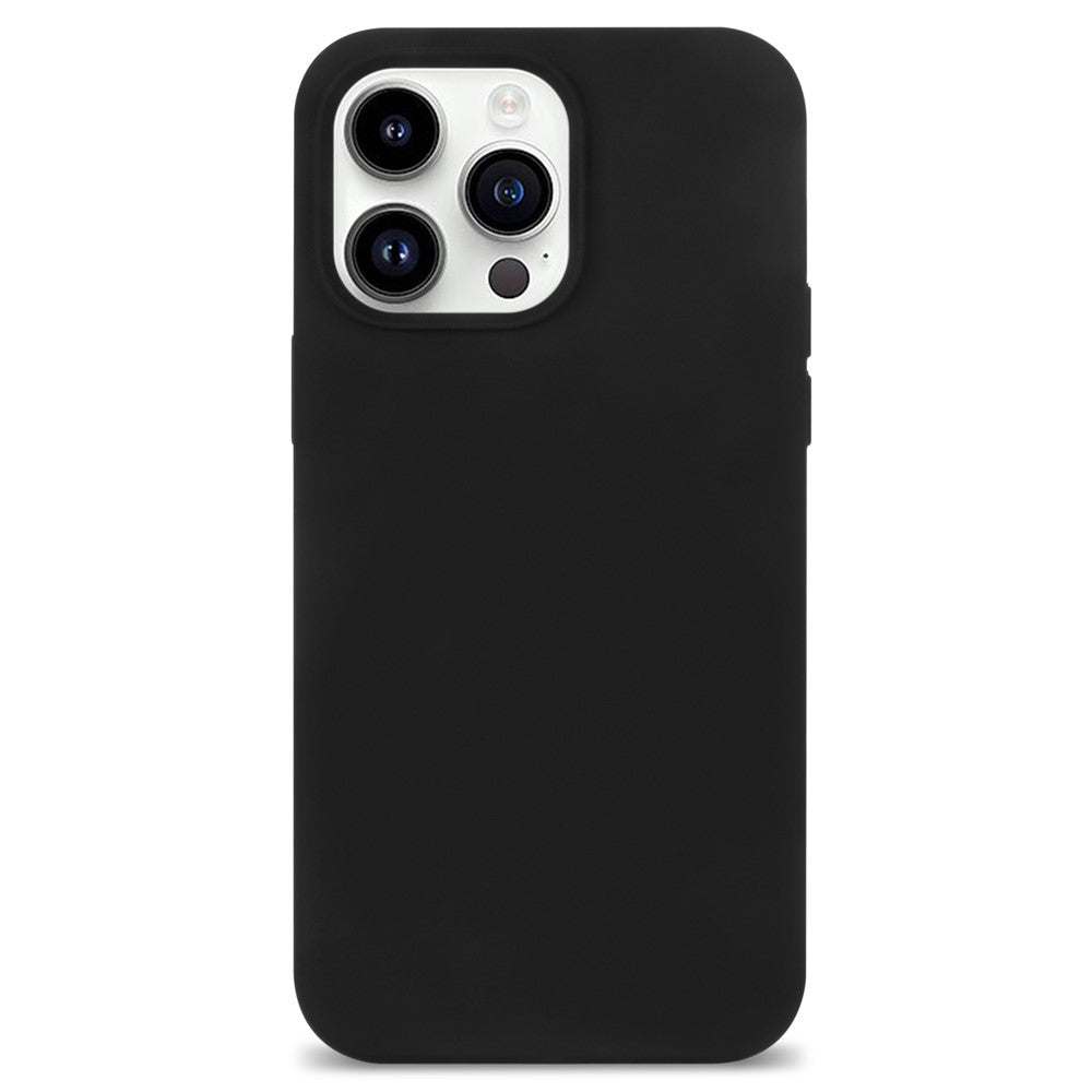 For iPhone 14 Pro Max Solid Silicone Shock-Absorb Case Soft Anti-Scratch Fiber Lining Cushion Shell Phone Cover