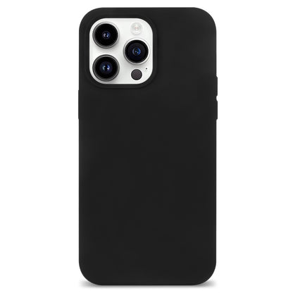 For iPhone 14 Pro Max Solid Silicone Shock-Absorb Case Soft Anti-Scratch Fiber Lining Cushion Shell Phone Cover