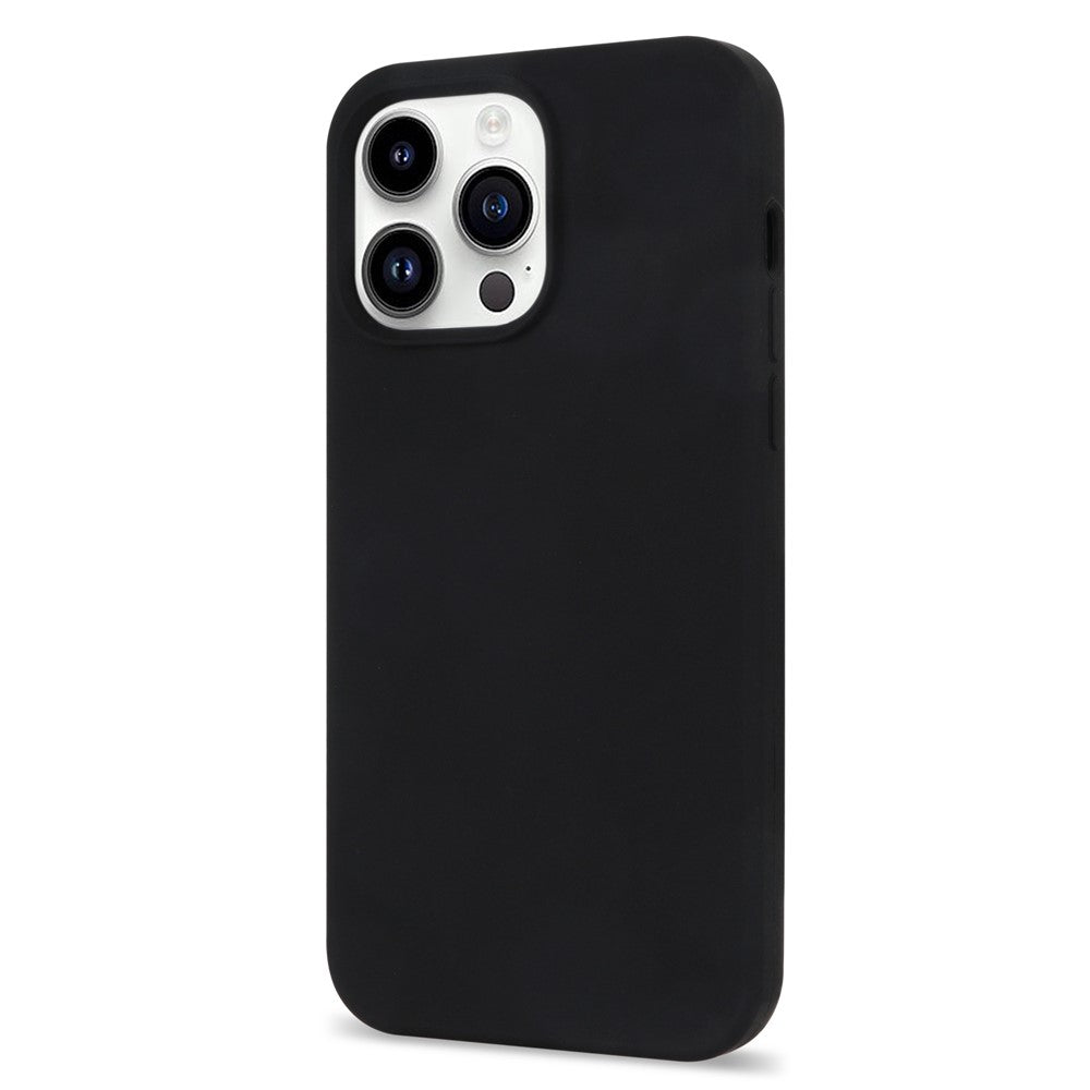 For iPhone 14 Pro Max Solid Silicone Shock-Absorb Case Soft Anti-Scratch Fiber Lining Cushion Shell Phone Cover