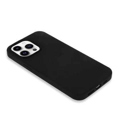 For iPhone 14 Pro Max Solid Silicone Shock-Absorb Case Soft Anti-Scratch Fiber Lining Cushion Shell Phone Cover