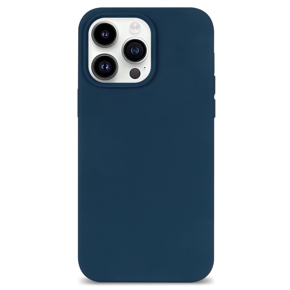 For iPhone 14 Pro Max Solid Silicone Shock-Absorb Case Soft Anti-Scratch Fiber Lining Cushion Shell Phone Cover