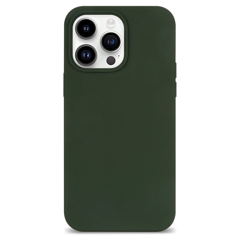 For iPhone 14 Pro Max Solid Silicone Shock-Absorb Case Soft Anti-Scratch Fiber Lining Cushion Shell Phone Cover