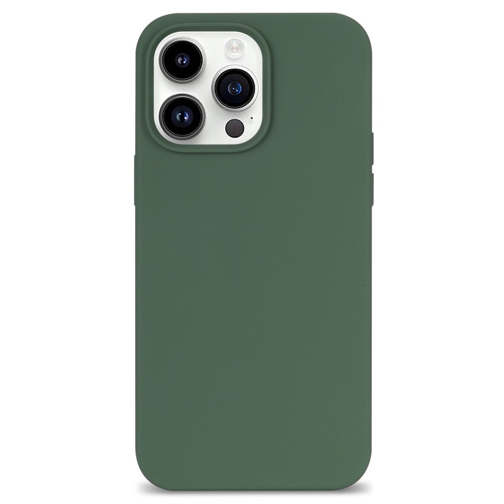 For iPhone 14 Pro Max Solid Silicone Shock-Absorb Case Soft Anti-Scratch Fiber Lining Cushion Shell Phone Cover