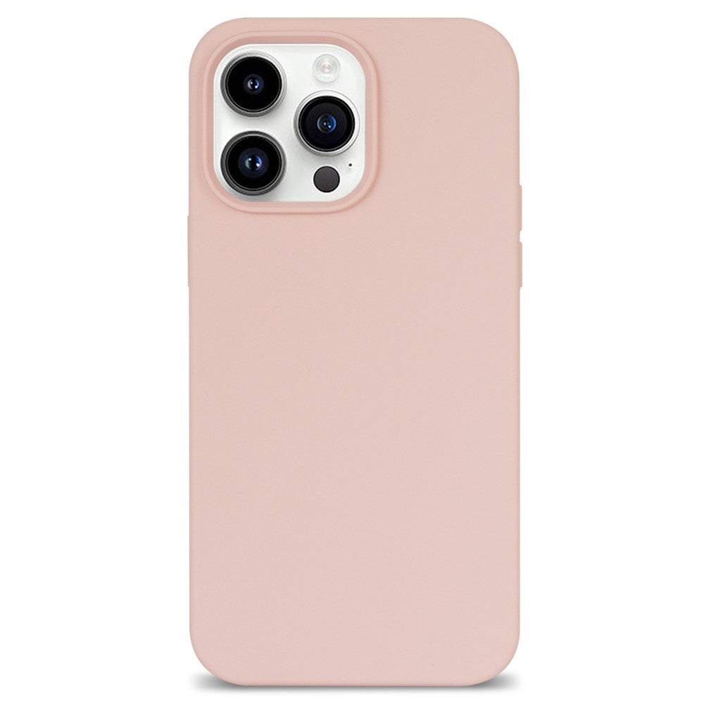For iPhone 14 Pro Max Solid Silicone Shock-Absorb Case Soft Anti-Scratch Fiber Lining Cushion Shell Phone Cover