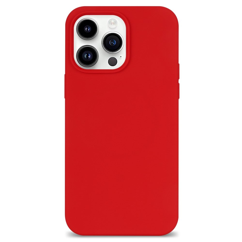 For iPhone 14 Pro Max Solid Silicone Shock-Absorb Case Soft Anti-Scratch Fiber Lining Cushion Shell Phone Cover