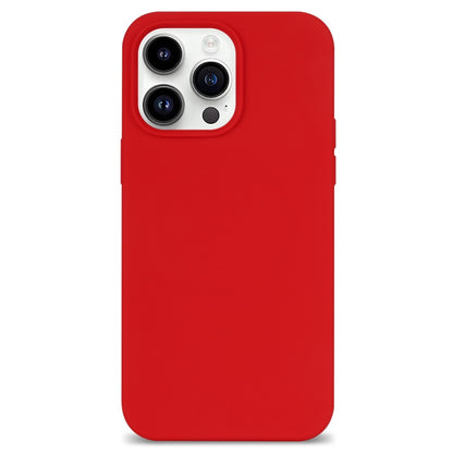 For iPhone 14 Pro Max Solid Silicone Shock-Absorb Case Soft Anti-Scratch Fiber Lining Cushion Shell Phone Cover