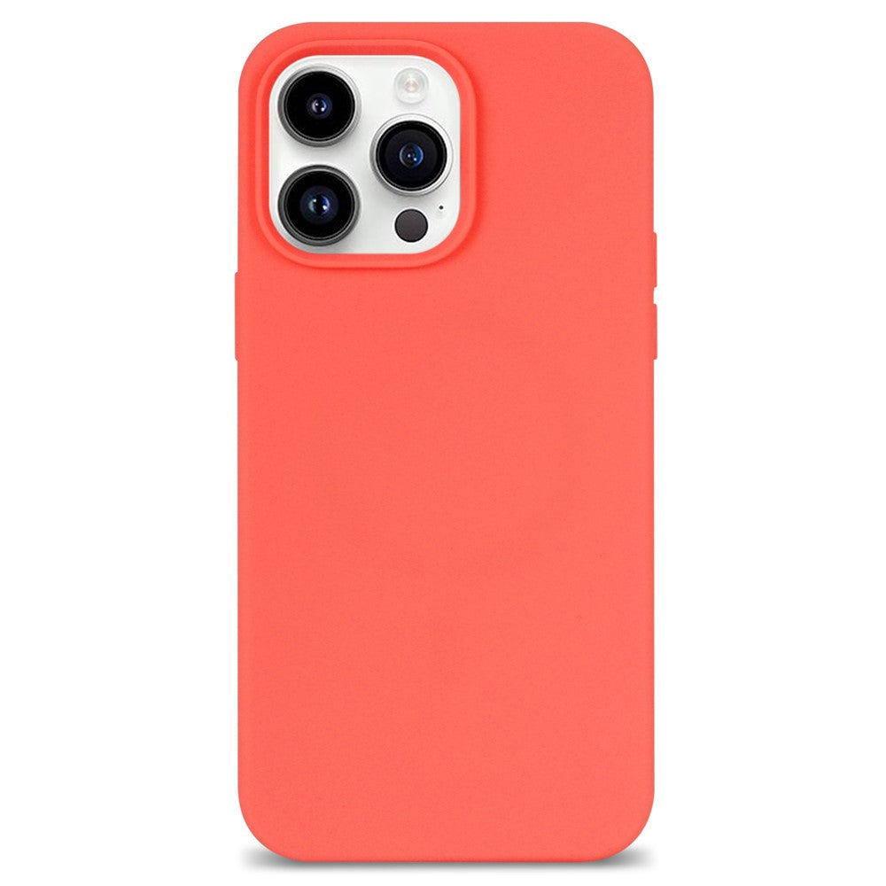 For iPhone 14 Pro Max Solid Silicone Shock-Absorb Case Soft Anti-Scratch Fiber Lining Cushion Shell Phone Cover
