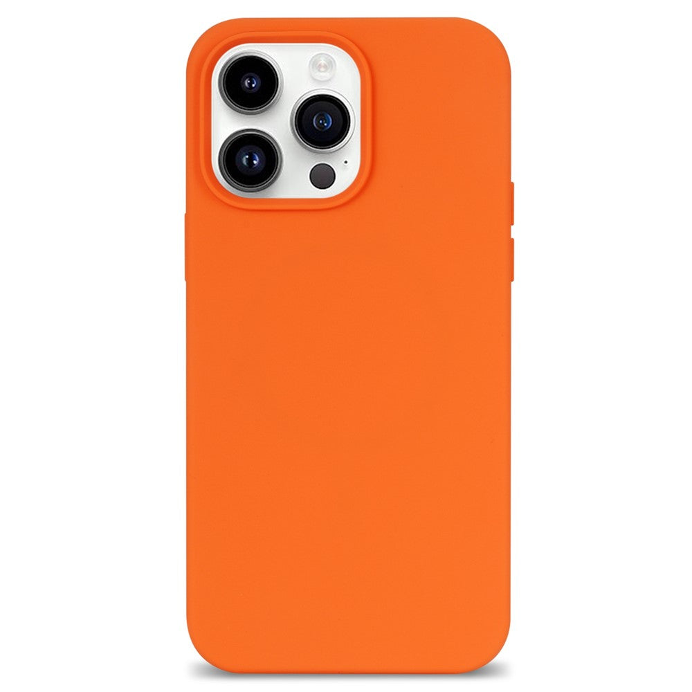 For iPhone 14 Pro Max Solid Silicone Shock-Absorb Case Soft Anti-Scratch Fiber Lining Cushion Shell Phone Cover