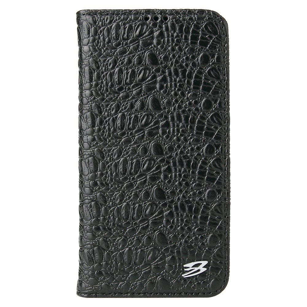 For iPhone 14 Plus Auto-absorbed Magnetic Phone Case Wallet Stand Anti-scratch Top Layer Cowhide Leather Crocodile Texture Cell Phone Cover