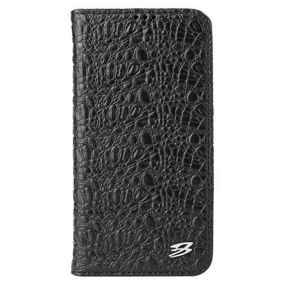 For iPhone 14 Plus Auto-absorbed Magnetic Phone Case Wallet Stand Anti-scratch Top Layer Cowhide Leather Crocodile Texture Cell Phone Cover
