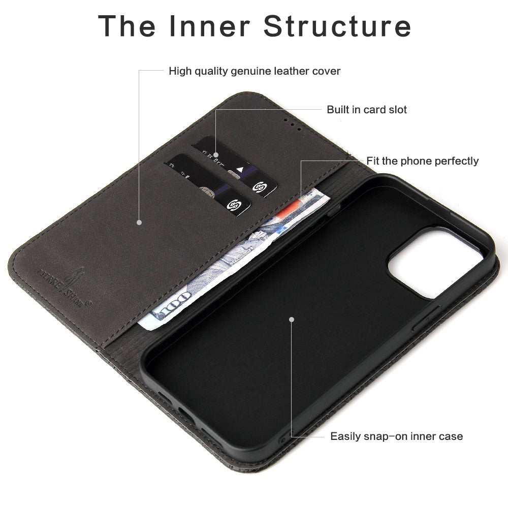 Protective Phone Case For iPhone 14 Pro Max Wallet Stand Auto-absorbed Magnetic Top Layer Cowhide Leather Crocodile Texture Cell Phone Cover