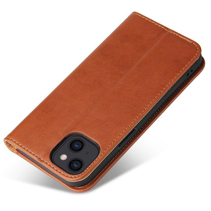 FIERRE SHANN Drop-proof Phone Cover for iPhone 14, Auto-absorbed Magnetic Closure PU Leather Phone Wallet Case