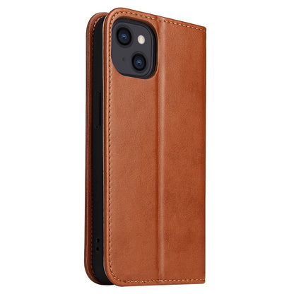 FIERRE SHANN Drop-proof Phone Cover for iPhone 14, Auto-absorbed Magnetic Closure PU Leather Phone Wallet Case