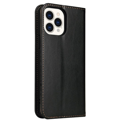 FIERRE SHANN for iPhone 14 Pro Max Cell Phone Case Stand Auto-absorbed Magnetic Closure Flip Wallet Cover PU Leather Phone Shell