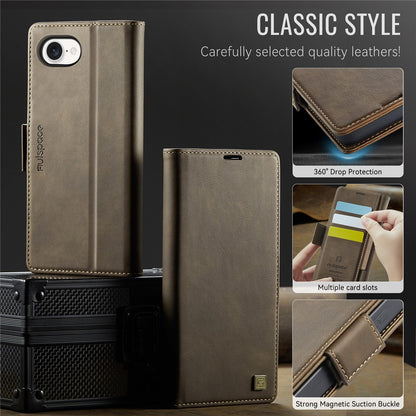 AUTSPACE For iPhone 17e / 16e Case  A11 RFID Blocking Retro Leather Cell Phone Wallet Cover