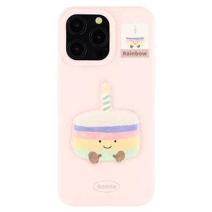 For iPhone 15 Pro Max Case Pattern Printed 2.0mm TPU Phone Cover with 3D Accessories Decor