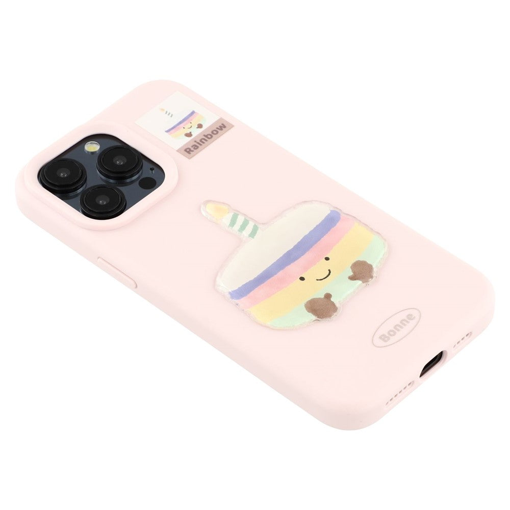 For iPhone 15 Pro Max Case Pattern Printed 2.0mm TPU Phone Cover with 3D Accessories Decor