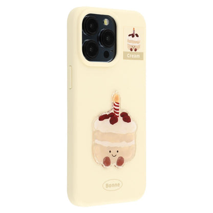 For iPhone 15 Pro Max Case Pattern Printed 2.0mm TPU Phone Cover with 3D Accessories Decor