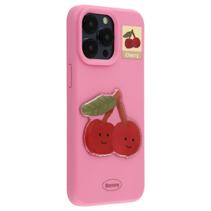 For iPhone 15 Pro Max Case Pattern Printed 2.0mm TPU Phone Cover with 3D Accessories Decor