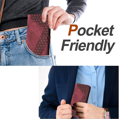 For iPhone 16 Pro Max Leather Case 7-Shaped Pattern Wallet Stand Shockproof Phone Cover