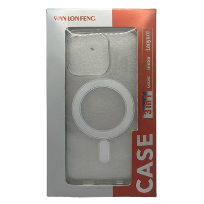 WANLONFENG LM Series For iPhone 17e / 16e Clear Phone Case Compatible with MagSafe with Screen Film (Big Lens Hole)