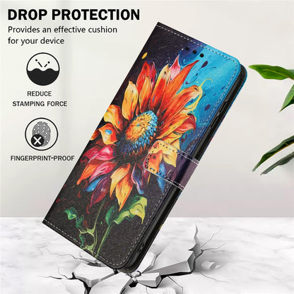 YX-2501 For iPhone 14 / 13 Case Pattern Printing PU Leather Wallet Phone Cover with Lanyard