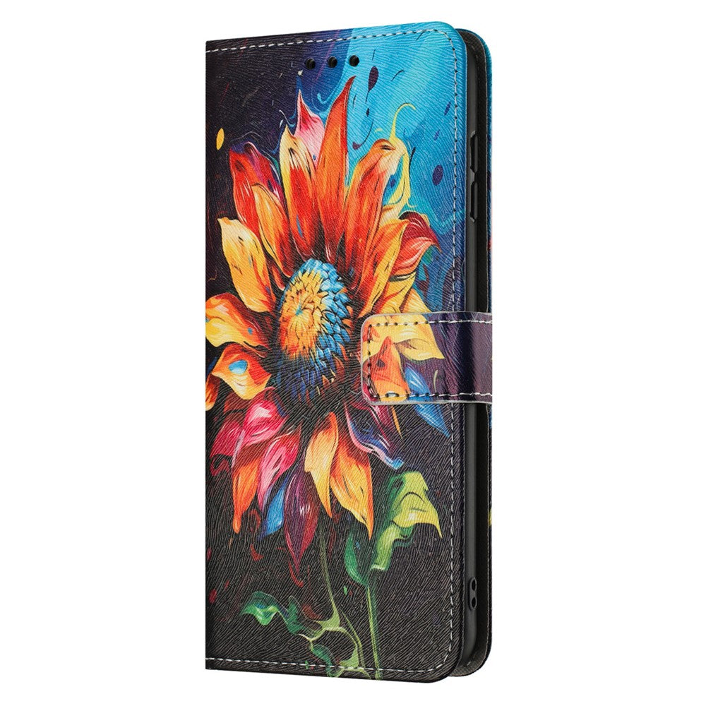 YX-2501 For iPhone 14 / 13 Case Pattern Printing PU Leather Wallet Phone Cover with Lanyard