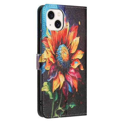 YX-2501 For iPhone 14 / 13 Case Pattern Printing PU Leather Wallet Phone Cover with Lanyard