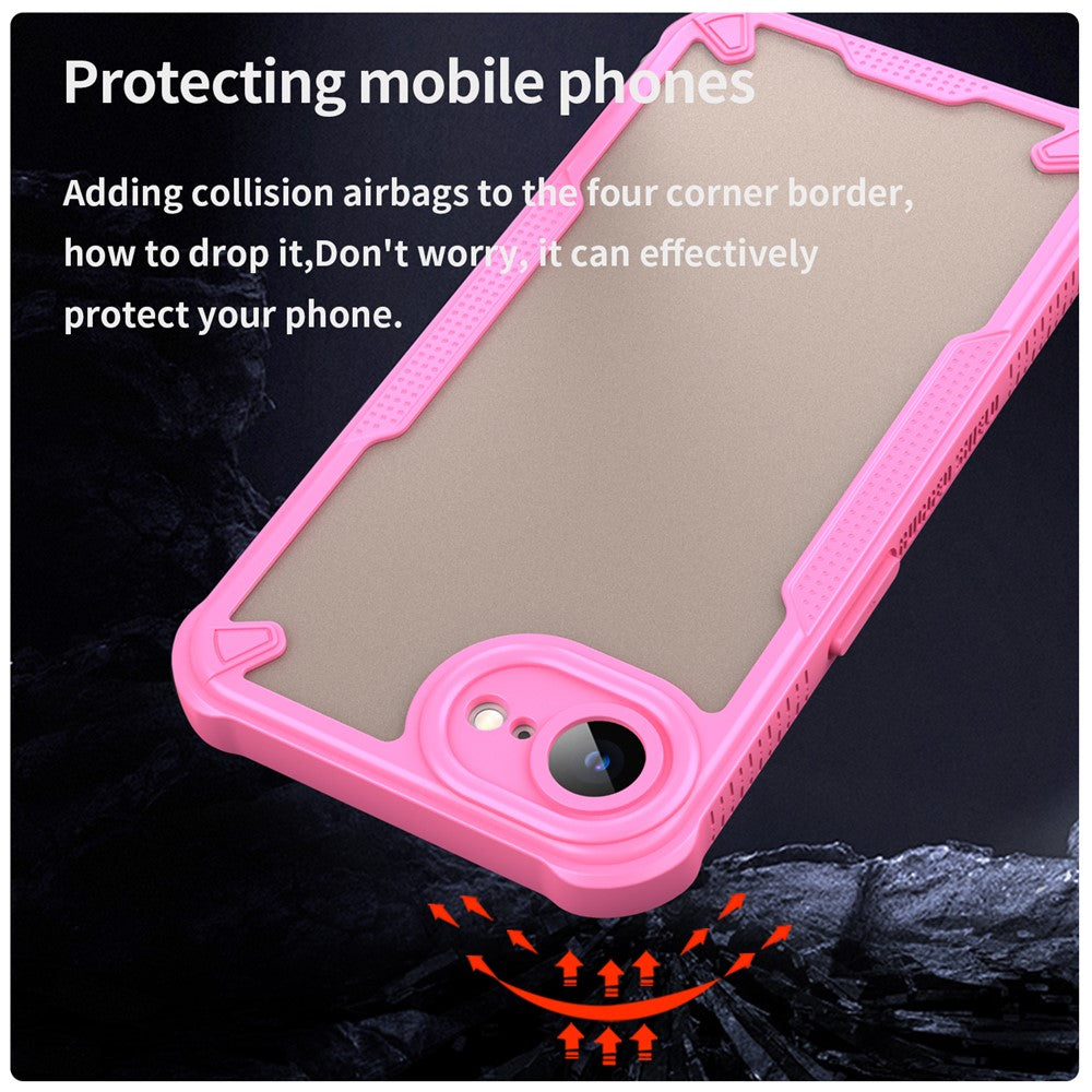 WANLONFENG MFFJ Series For iPhone 17e / 16e Case Anti Drop TPU + Acrylic Phone Back Cover with Screen Film